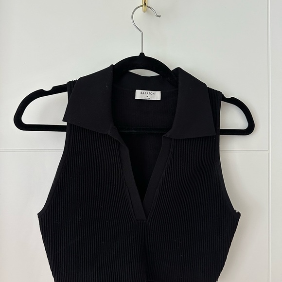 Babaton Black Ribbed Knit Top - Picture 2 of 4